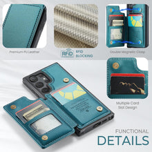 for Samsung Galaxy S22 Ultra Case with Multiple Card Holder Magnetic Wallet Buckle Leather Bracket RFID Blocking Wallet S22 Ultra Case
