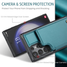 for Samsung Galaxy S22 Ultra Case with Multiple Card Holder Magnetic Wallet Buckle Leather Bracket RFID Blocking Wallet S22 Ultra Case