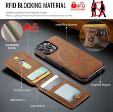 for iPhone 15 Pro Case 2 in 1 Detachable Card Bag Wallet Case Durable Leather Wallets Magnetic Card Holder 4 Card Slots 1 Small Cash Holder RFID Blocking