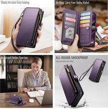 Defencase Compatible with iPhone 17 Air Case Wallet with RFID Blocking Card Holder for Women Men, Fashion PU Leather Magnetic Snap Flip Zipper Strap Wallet Phone Case for iPhone 17 Air 6.5