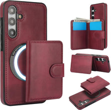 Konstreet for Samsung Galaxy S24 Plus/Ultra Case with 2-in-1 Detachable Magnetic Wallet with 5 Card Slots Compatible MagSafe and RFlD Blocking Kickstand and Wireless Charging