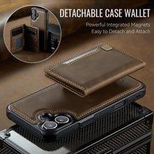 for iPhone 16 Case 2 in 1 Detachable Soft Leather Wallet Built-in Cash Slot and 1 Photo Frame Strong Magnetic Card Holder RFID Blocking case for iPhone 16