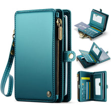 Passport Holder Wallet Bag with 11 Card Slots and Passport Solt Cash Solt Photo Solt Zipper Pocket, RFID Blocking Wristlet Strap for Travel.Brown