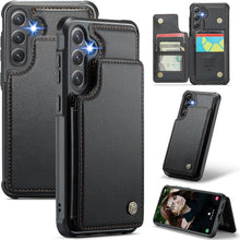Konstreet for Samsung Galaxy S25 Plus Wallet Case with RFID Blocking and 5 Credit Card Holder, Premium Durable Slim Leather Magnetic Clasp Kickstand Heavy Duty Shockproof Protective Cover.- Purple