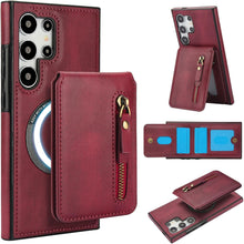 for Samsung Galaxy S25 Plus Case with 2 in 1 Detachable Magnetic Wallet, 4 Card Slots and Zipper Pocket,Compatible with MagSafe, RFlD Blocking Premium PU Leather Wireless Charging-Black