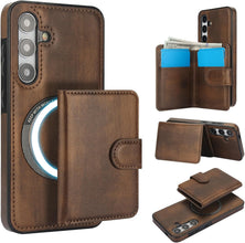 Konstreet for Samsung Galaxy S24 Plus/Ultra Case with 2-in-1 Detachable Magnetic Wallet with 5 Card Slots Compatible MagSafe and RFlD Blocking Kickstand and Wireless Charging