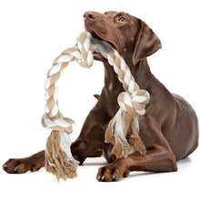 Fida Heavy Duty Dog Rope Toys for Aggressive Chewers 4pcs Pack – Natural Cotton Dog Chew Toys for Large Dogs, Tug-of-War & Fetch Rope Ball/Ring/Knot/Twist to Keep Them Busy