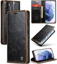 for Samsung Galaxy S23 Case Retro Style Magnetic Soft Flip Leather Wallet Card Holder Comfortable Grip Anti-Fingerprint Anti-Fall