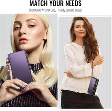Defencase Compatible with iPhone 17 Air Case Wallet with RFID Blocking Card Holder for Women Men, Fashion PU Leather Magnetic Snap Flip Zipper Strap Wallet Phone Case for iPhone 17 Air 6.5