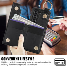 for Samsung Galaxy Z Fold5 Case with S Pen Holder and Card Slot and Cash Clip Premium Fashion Design Luxury Business Premium Leather Magnetic Closure Cover