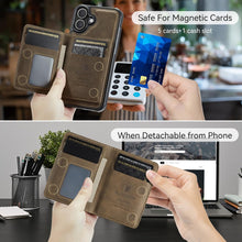 for iPhone 16 Case 2 in 1 Detachable Soft Leather Wallet Built-in Cash Slot and 1 Photo Frame Strong Magnetic Card Holder RFID Blocking case for iPhone 16
