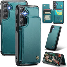 Konstreet for Samsung Galaxy S25 Plus Wallet Case with RFID Blocking and 5 Credit Card Holder, Premium Durable Slim Leather Magnetic Clasp Kickstand Heavy Duty Shockproof Protective Cover.- Purple