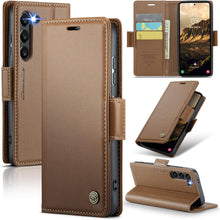 for Samsung Galaxy S25 Ultra Wallet Case, RFID Blocking with Kickstand 3 Credit Card Slot and Cash Slot Magnetic Closure Wireless Charging Slim PU Leather Protective Cover - Purple