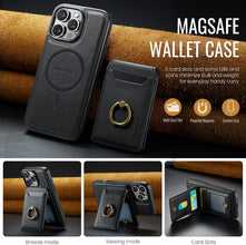 for iPhone 16 Pro Max Case 2 in 1 Detachable Card Bag Wallet Case Durable Leather Wallets Magnetic Card Holder 4 Card Slots 1 Small Cash Holder RFID Blocking