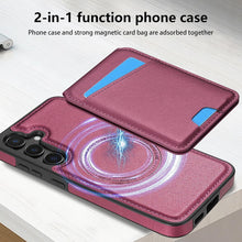 for Samsung Galaxy S24 Ultra 2 in 1 Detachable Card Bag Wallet Case Durable Leather Wallets Magnetic Card Holder 4 Card Slots RFID Blocking