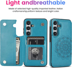 Konstreet for Samsung Galaxy S23/S24 Series Wallet Case Magnetic Flip Cover with 3 Card Slots and Stand Feature Floral Design Protective Phone Case