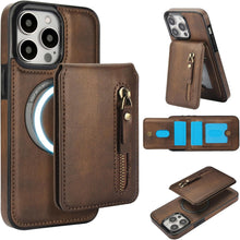 Konstreet for iPhone 14 Series Case with 2-in-1 Detachable Magnetic Wallet 4 Card Slots and 1 Zipper Bag Compatible MagSafe and RFID Blocking Stand Wireless Charging