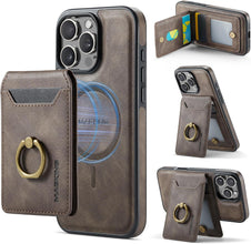for iPhone 15 Pro Case 2 in 1 Detachable Card Bag Wallet Case Durable Leather Wallets Magnetic Card Holder 4 Card Slots 1 Small Cash Holder RFID Blocking