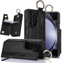 for Samsung Galaxy Z Fold 6 Wallet Case with Ring and Credit Card Holder, Cash Slot, Luxurious Diamond Leather Magnetic Clasp Kickstand Heavy Duty Protective Cover.(Green)
