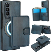 삼성 갤럭시 Z Fold3/Fold4 케이스용 Konstreet 2-in-1 분리형 자석 지갑, 5개 카드 슬롯, MagSafe 및 RFID 차단 기능, PU 가죽 킥스탠드, 무선 충전