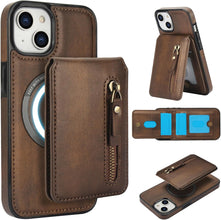 Konstreet for iPhone 14 Series Case with 2-in-1 Detachable Magnetic Wallet 4 Card Slots and 1 Zipper Bag Compatible MagSafe and RFID Blocking Stand Wireless Charging