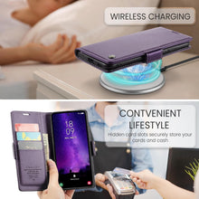 for Samsung Galaxy S25 Ultra Wallet Case, RFID Blocking with Kickstand 3 Credit Card Slot and Cash Slot Magnetic Closure Wireless Charging Slim PU Leather Protective Cover - Purple