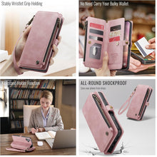 Defencase Compatible with iPhone 17 Case Wallet with RFID Blocking Card Holder for Women and Men, Fashion PU Leather Magnetic Snap Flip Zipper Strap Wallet Phone Case for iPhone 17 6.3