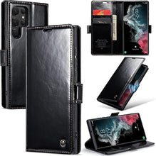 for Samsung Galaxy S23 Case Retro Style Magnetic Soft Flip Leather Wallet Card Holder Comfortable Grip Anti-Fingerprint Anti-Fall