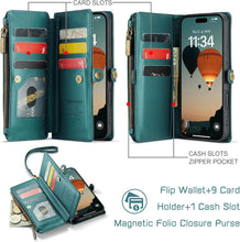 Defencase Compatible with iPhone 17 Pro Case Wallet with RFID Blocking Card Holder for Women and Men, PU Leather Magnetic Snap Flip Zipper Strap Wallet Phone Case for iPhone 17 Pro 6.3
