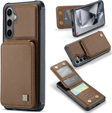 for Samsung Galaxy S24 Ultra Case PC Hard Frame Durable Leather Built-in Flip Cover 4 Card solts FRID Function Magnetic Clasp Multifunctional Anti-Drop Phone case