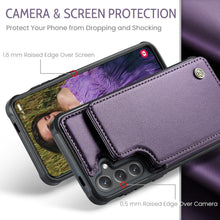 Konstreet for Samsung Galaxy S25 Plus Wallet Case with RFID Blocking and 5 Credit Card Holder, Premium Durable Slim Leather Magnetic Clasp Kickstand Heavy Duty Shockproof Protective Cover.- Purple