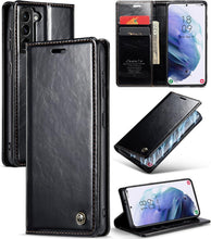 for Samsung Galaxy S23 Case Retro Style Magnetic Soft Flip Leather Wallet Card Holder Comfortable Grip Anti-Fingerprint Anti-Fall