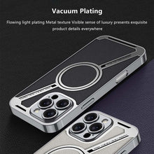 for iPhone 16 Case of Electroplated Leather Shockproof Luxury Business Style Anti-Drop Protective Cover Compatible MagSafe and Wireless Charging