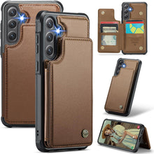 Konstreet for Samsung Galaxy S25 Plus Wallet Case with RFID Blocking and 5 Credit Card Holder, Premium Durable Slim Leather Magnetic Clasp Kickstand Heavy Duty Shockproof Protective Cover.- Purple