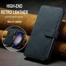 for Samsung Galaxy S23 Wallet Case with 3 Card Holders and 1 Bills Compartment Magnetic Clasp Flip Cover RFID Blocking Stylish Retro Leather Design