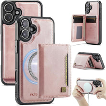 for iPhone 16 Case 2 in 1 Detachable Soft Leather Wallet Built-in Cash Slot and 1 Photo Frame Strong Magnetic Card Holder RFID Blocking case for iPhone 16