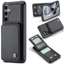 for Samsung Galaxy S24 Ultra Case PC Hard Frame Durable Leather Built-in Flip Cover 4 Card solts FRID Function Magnetic Clasp Multifunctional Anti-Drop Phone case