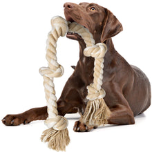 Fida Heavy Duty Dog Rope Toys for Aggressive Chewers 4pcs Pack – Natural Cotton Dog Chew Toys for Large Dogs, Tug-of-War & Fetch Rope Ball/Ring/Knot/Twist to Keep Them Busy