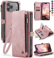 Defencase Compatible with iPhone 17 Pro Case Wallet with RFID Blocking Card Holder for Women and Men, PU Leather Magnetic Snap Flip Zipper Strap Wallet Phone Case for iPhone 17 Pro 6.3