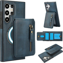 for Samsung Galaxy S25 Plus Case with 2 in 1 Detachable Magnetic Wallet, 4 Card Slots and Zipper Pocket,Compatible with MagSafe, RFlD Blocking Premium PU Leather Wireless Charging-Black