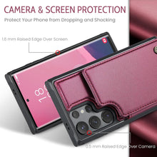 for Samsung Galaxy S23 Ultra Case with Multiple Card Holder and 1 Photo Slot Magnetic Wallet Buckle RFID Blocking Durable Leather Bracket Shockproof S23 Ultra Case for Galaxy