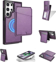 for Samsung Galaxy S24 Ultra 2 in 1 Detachable Card Bag Wallet Case Durable Leather Wallets Magnetic Card Holder 4 Card Slots RFID Blocking
