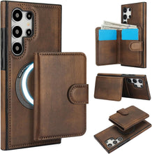 Konstreet for Samsung Galaxy S24 Plus/Ultra Case with 2-in-1 Detachable Magnetic Wallet with 5 Card Slots Compatible MagSafe and RFlD Blocking Kickstand and Wireless Charging