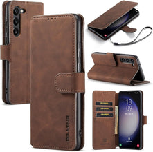 for Samsung Galaxy S23 Wallet Case with 3 Card Holders and 1 Bills Compartment Magnetic Clasp Flip Cover RFID Blocking Stylish Retro Leather Design
