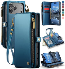 Defencase Compatible with iPhone 17 Pro Case Wallet with RFID Blocking Card Holder for Women and Men, PU Leather Magnetic Snap Flip Zipper Strap Wallet Phone Case for iPhone 17 Pro 6.3