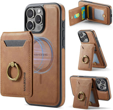 for iPhone 16 Pro Max Case 2 in 1 Detachable Card Bag Wallet Case Durable Leather Wallets Magnetic Card Holder 4 Card Slots 1 Small Cash Holder RFID Blocking
