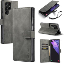 for Samsung Galaxy S23 Wallet Case with 3 Card Holders and 1 Bills Compartment Magnetic Clasp Flip Cover RFID Blocking Stylish Retro Leather Design