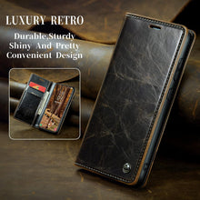 for Samsung Galaxy S23 Case Retro Style Magnetic Soft Flip Leather Wallet Card Holder Comfortable Grip Anti-Fingerprint Anti-Fall