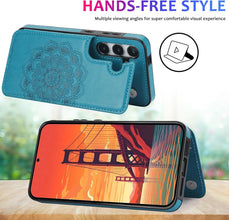 Konstreet for Samsung Galaxy S23/S24 Series Wallet Case Magnetic Flip Cover with 3 Card Slots and Stand Feature Floral Design Protective Phone Case