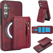 for Samsung Galaxy S25 Plus Case with 2 in 1 Detachable Magnetic Wallet, 4 Card Slots and Zipper Pocket,Compatible with MagSafe, RFlD Blocking Premium PU Leather Wireless Charging-Black
